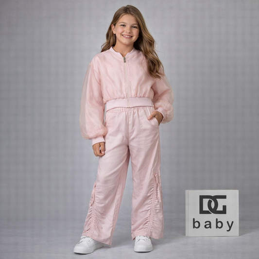 Completo bambina rosa con bomber e pantalone – TOBETOO