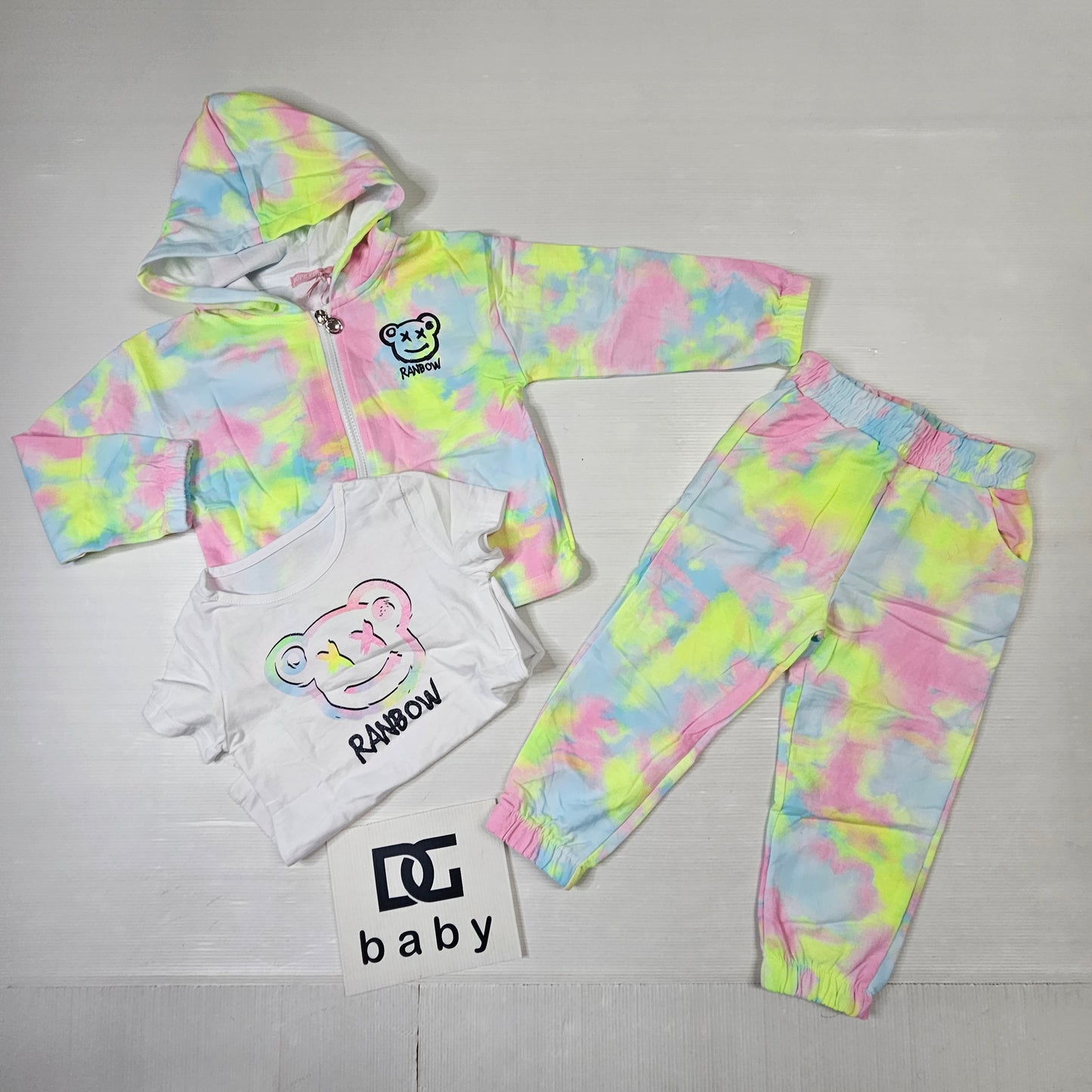 Completo 3 Pezzi Bambina “Rainbow Bear” 🌈🐻