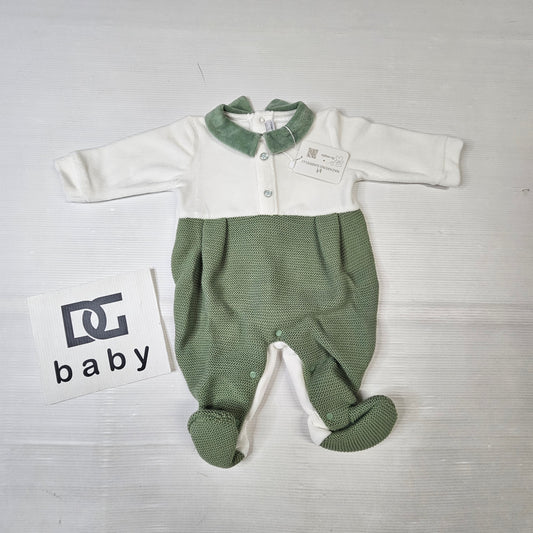 Tutina Neonato Bicolore con Colletto NG-2110/18