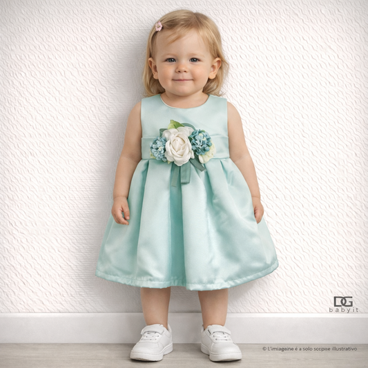🌸 Abito Cerimonia Bimba T471 con Coprispalle