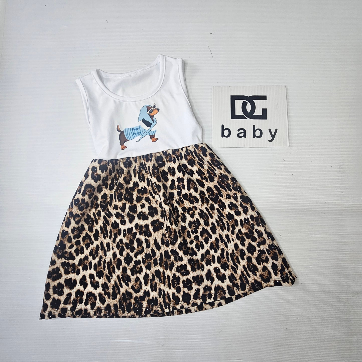 Vestito Bambina Leopardino con Cagnolino