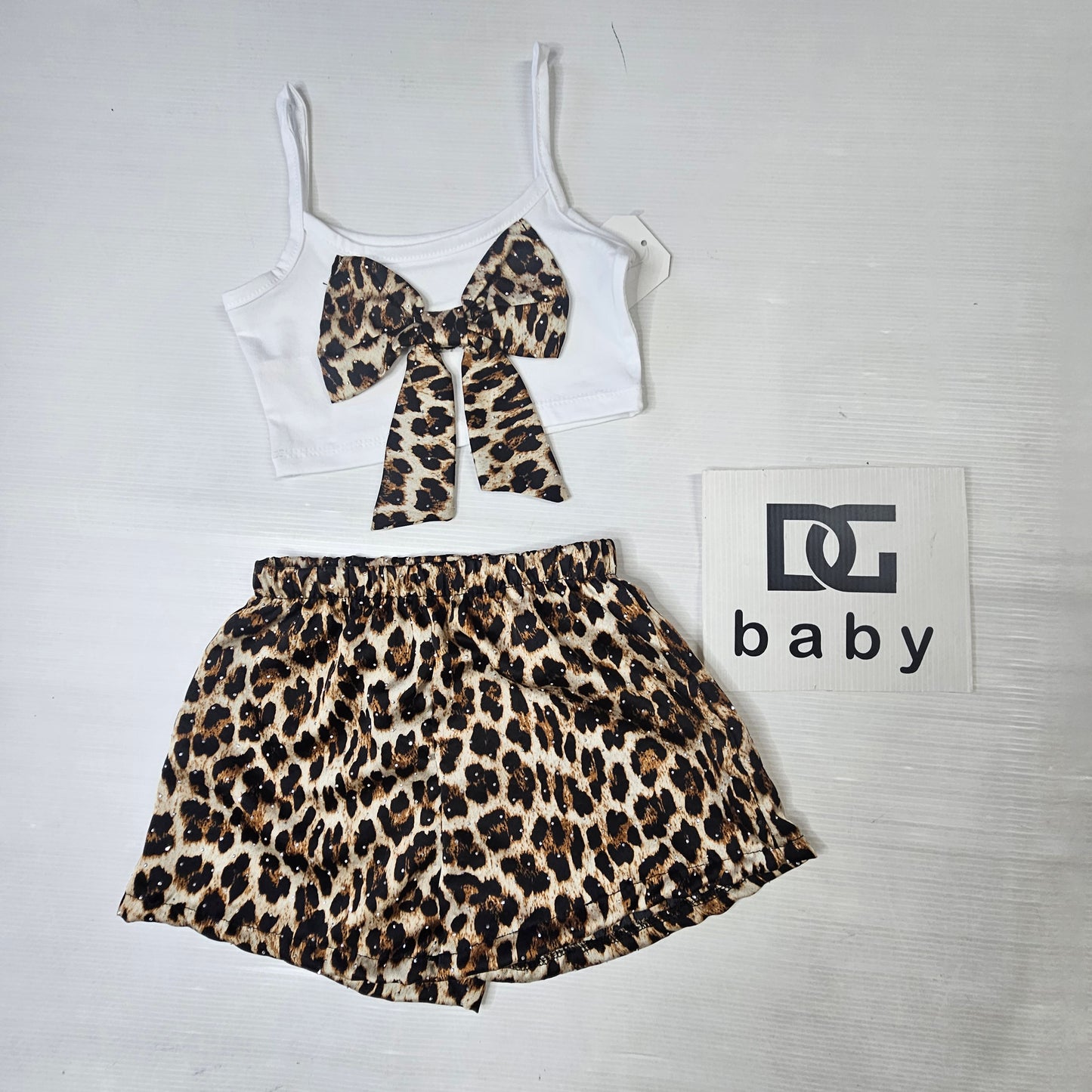 Completo Bambina Safari Chic con Fiocco Animalier