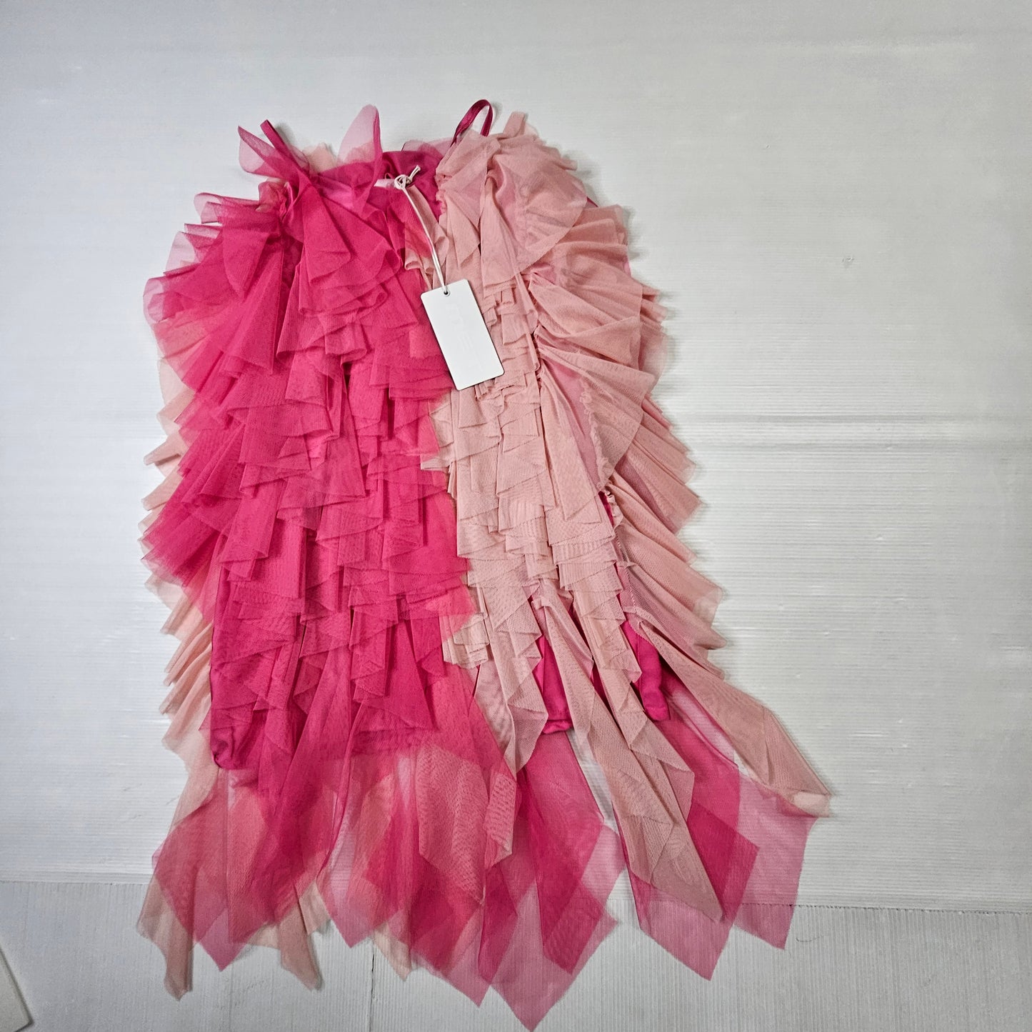 Vestito bimba MET ME300 tulle bicolor con balze