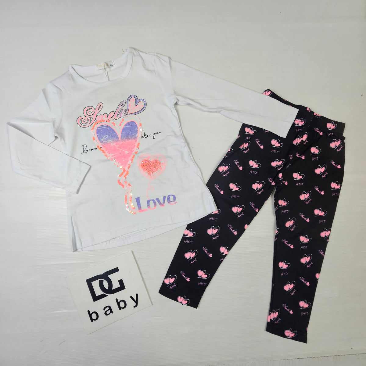 Completo Bambina Cuori 2 Pezzi