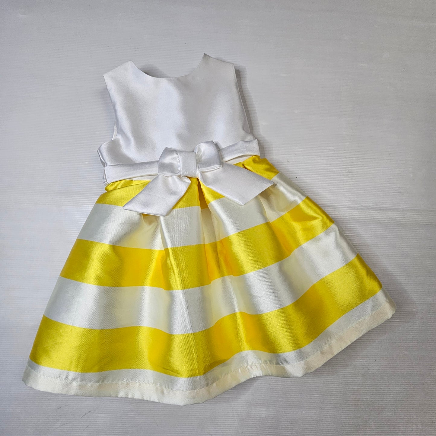 Vestito bambina elegante righe gialle fiocco TBT2301