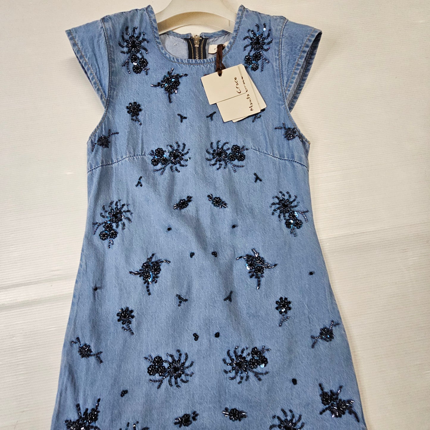 Vestito bimba Manila Grace M3207AS26 denim ricamato