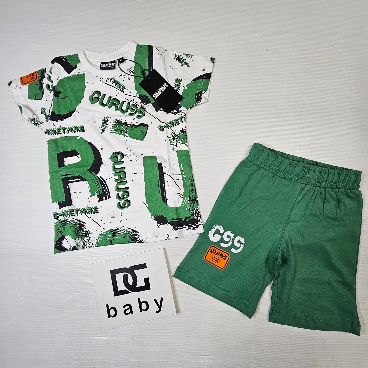 Completo bimbo Guru G99 72B6K0035K t-shirt stampa + bermuda
