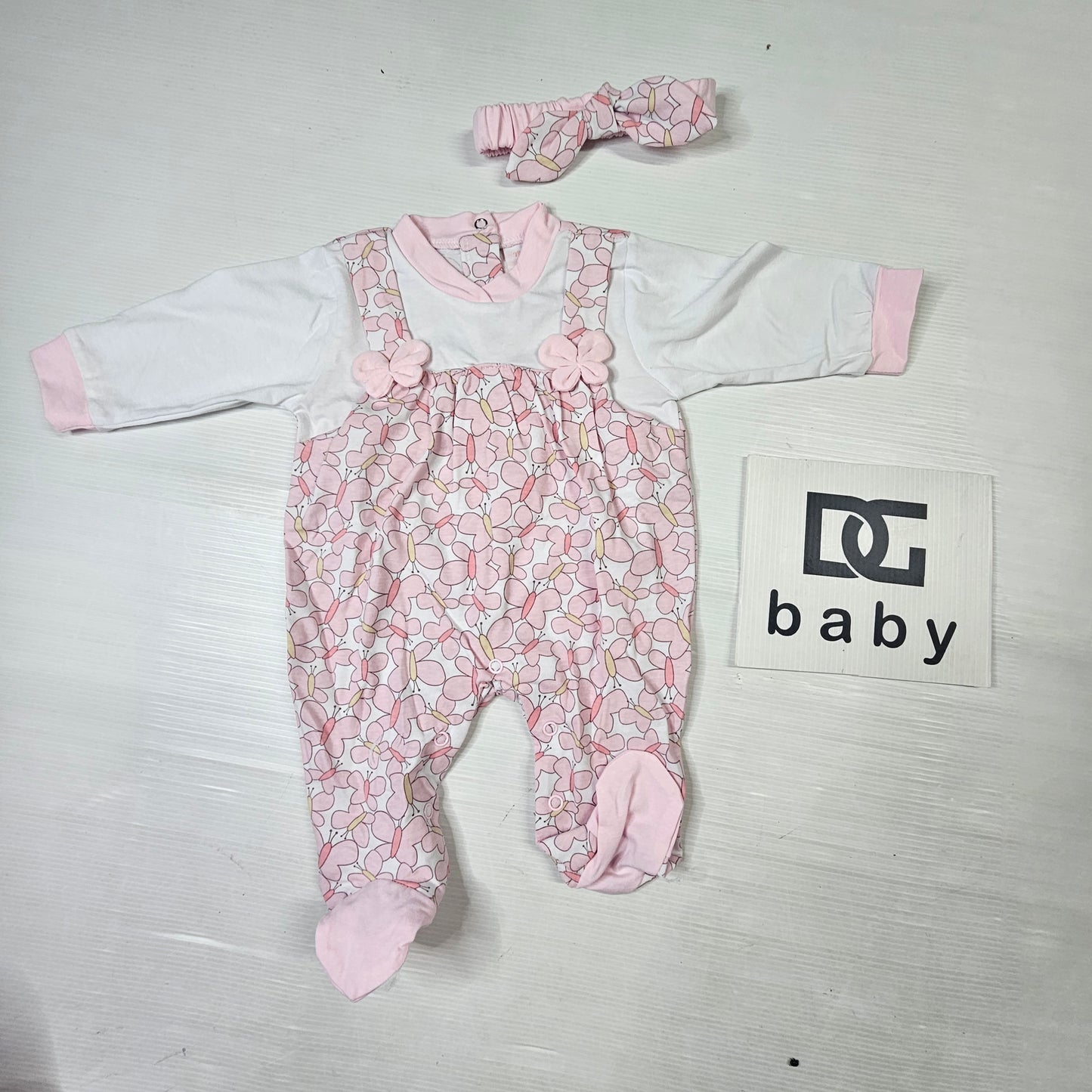 🎀 Tutina neonata con fascia abbinata – FC8559 👶💗