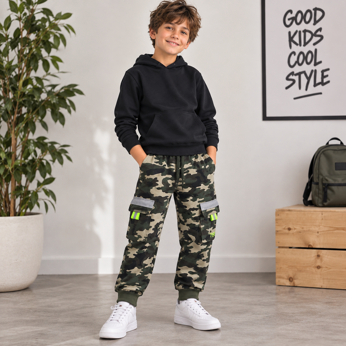 Pantalone Cargo Ragazzo Military