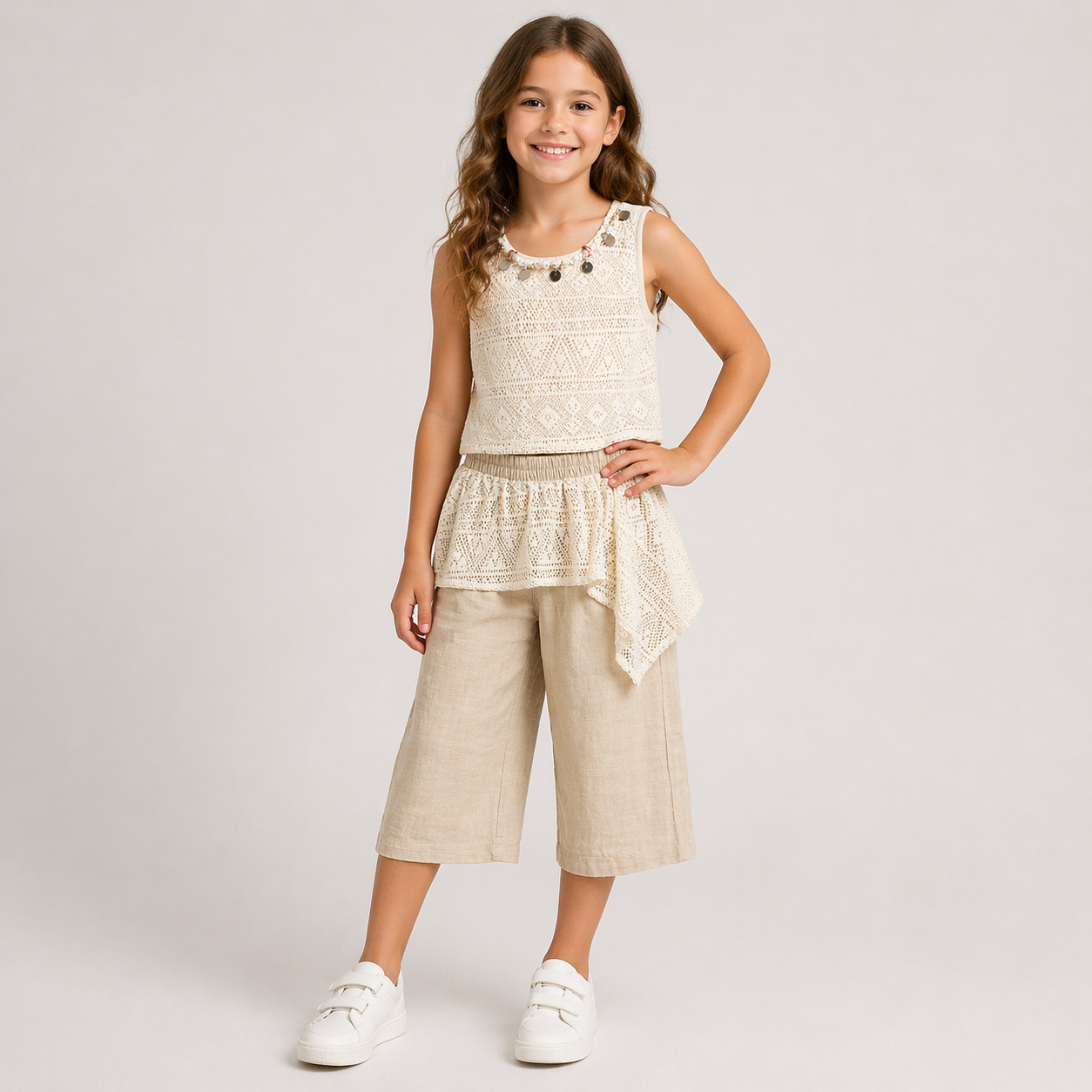🤍 Completo bimba “Eleganza Crochet”