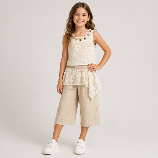 🤍 Completo bimba “Eleganza Crochet”