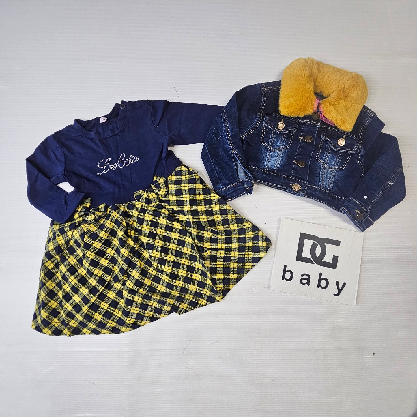 Completo Neonata Tartan Love 3 Pezzi