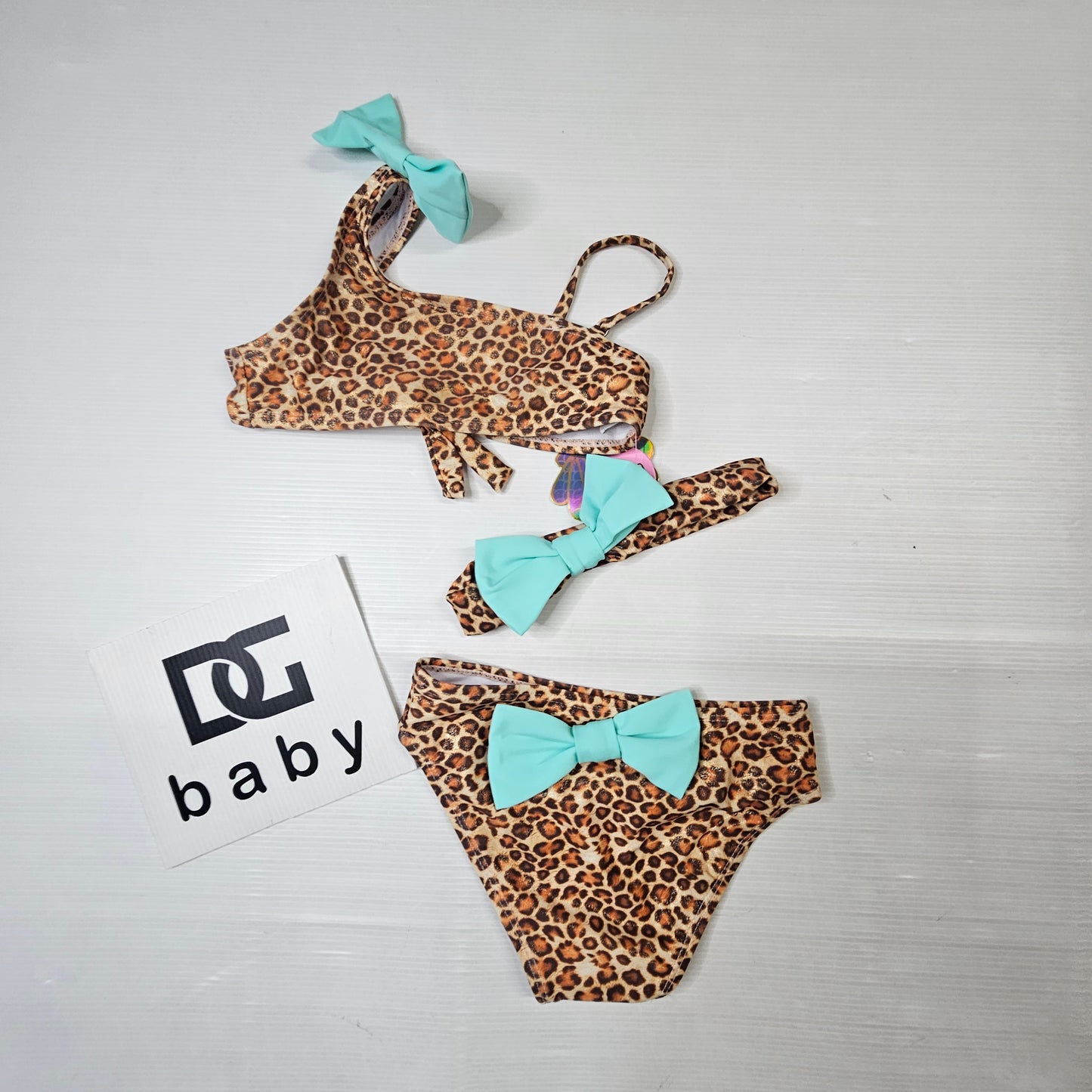 Costume Bikini Leopardato con Fiocchi