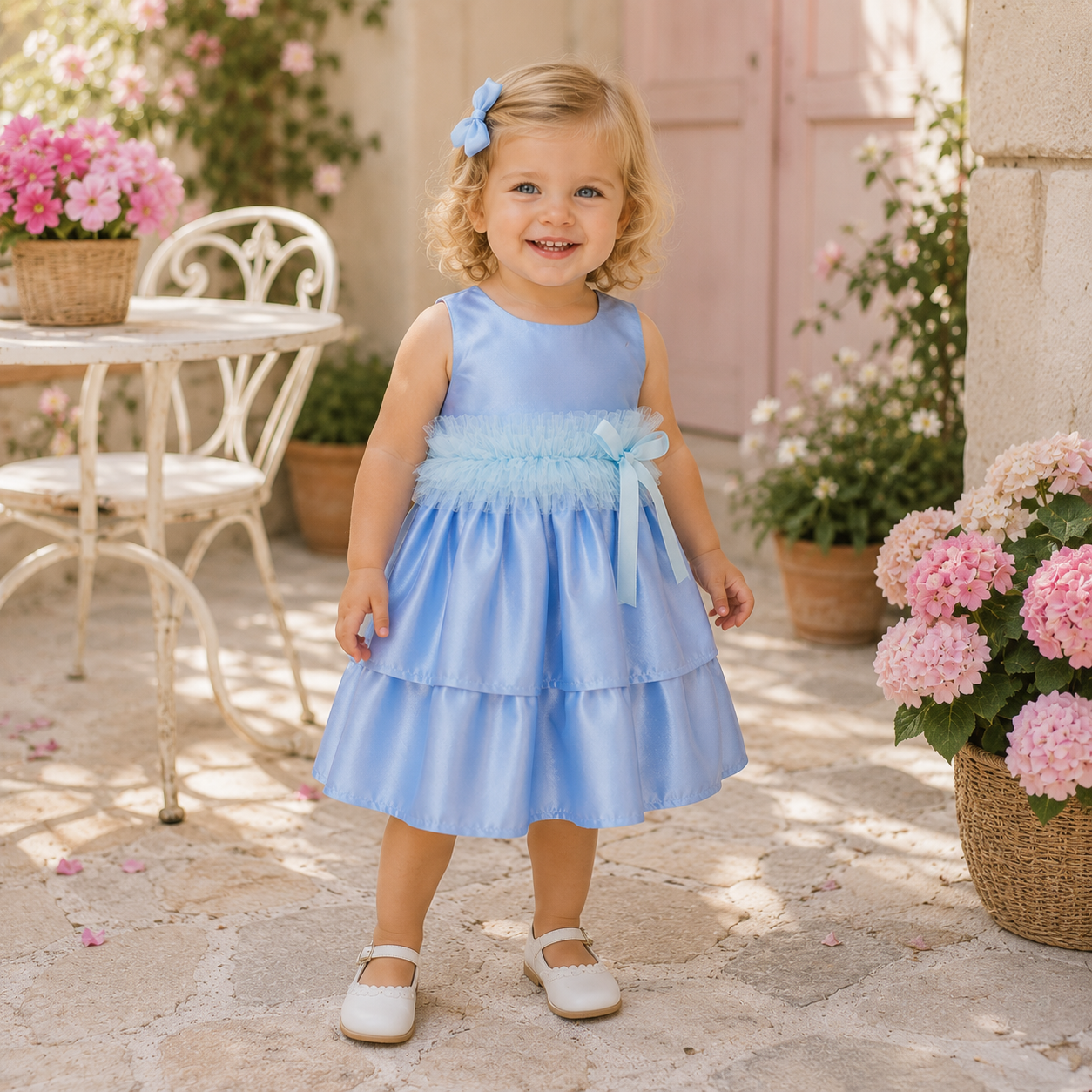 Abito baby Principessa Celeste con Coprispalle