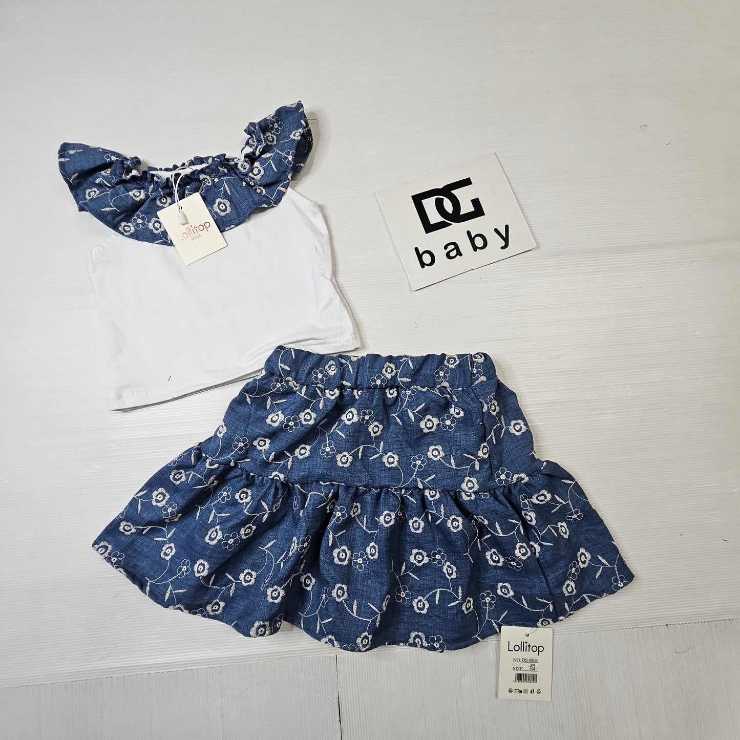 Completo Bambina 2 Pezzi Gonna Fantasia