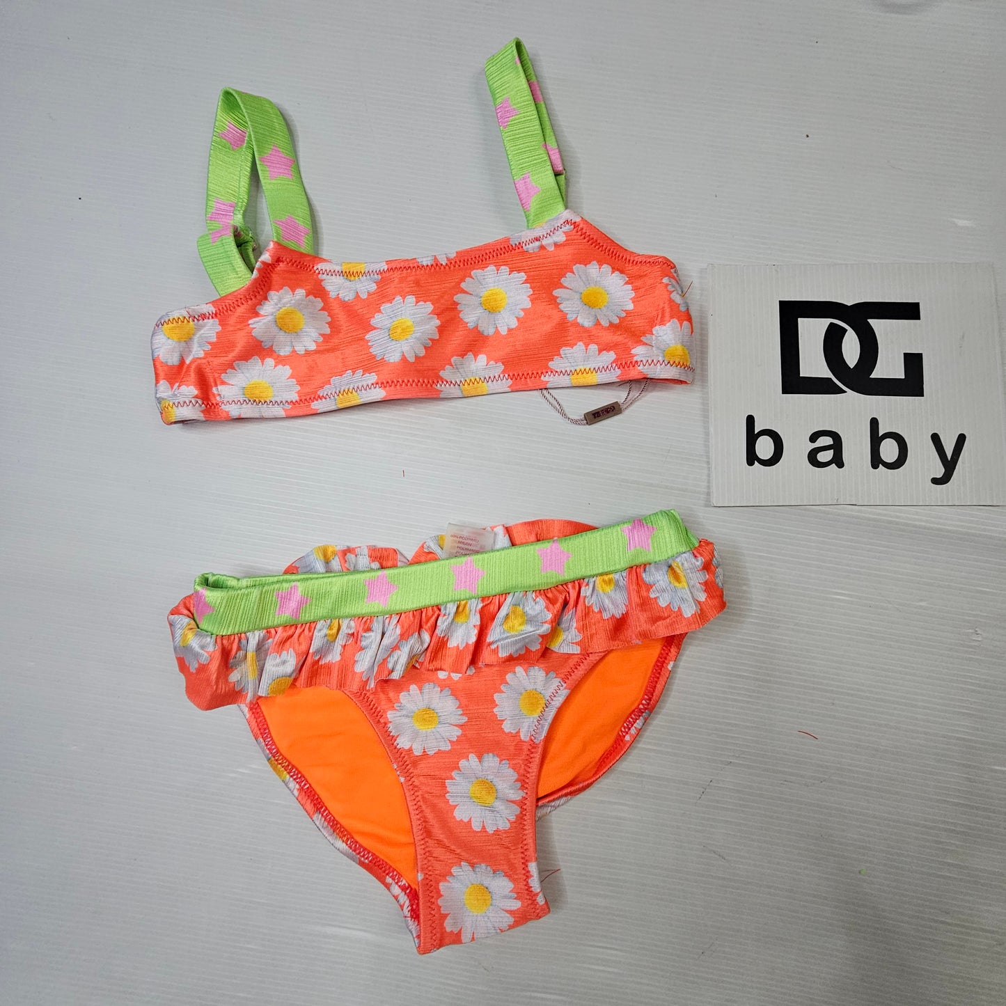 Costume Bikini Bambina Margherite Neon