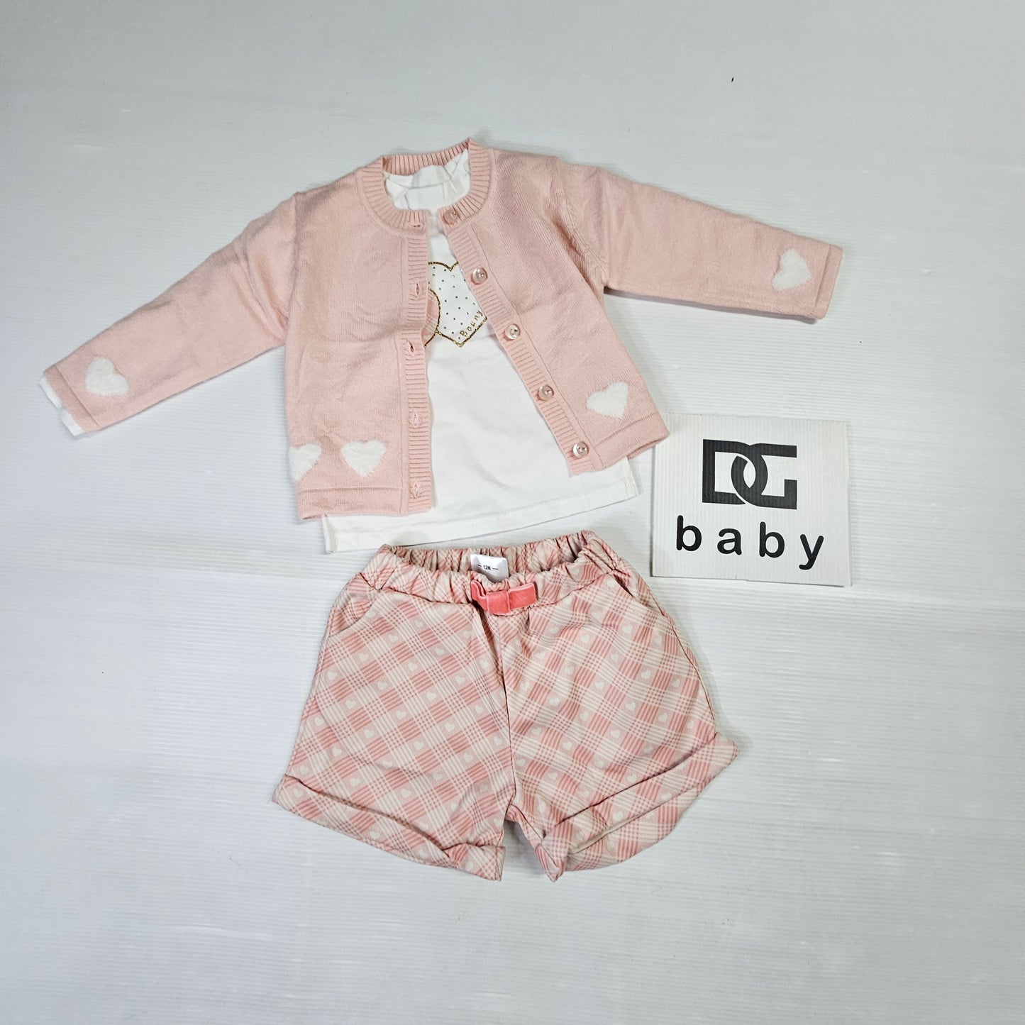 💙 Completo Bimba “Cuori Vichy” 3pz