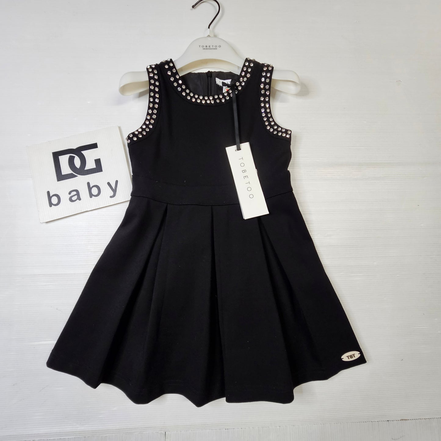 Vestito bambina nero con strass – TOBETOO