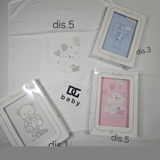 🧸 Copertina culla in cotone ricamata – ARTB538 🤍✨