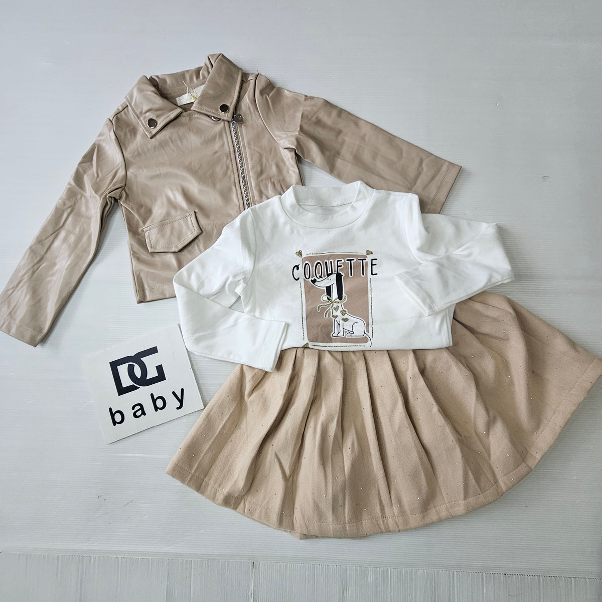 Completo Bambina Coquette 3 Pezzi con chiodo