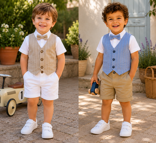 Completo Elegante Bambino con Gilet e Papillon