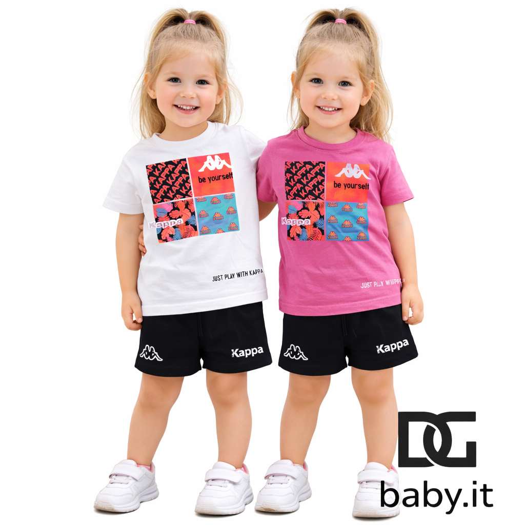 Completo bimba Kappa 8066K 126 35V ANW t-shirt + short