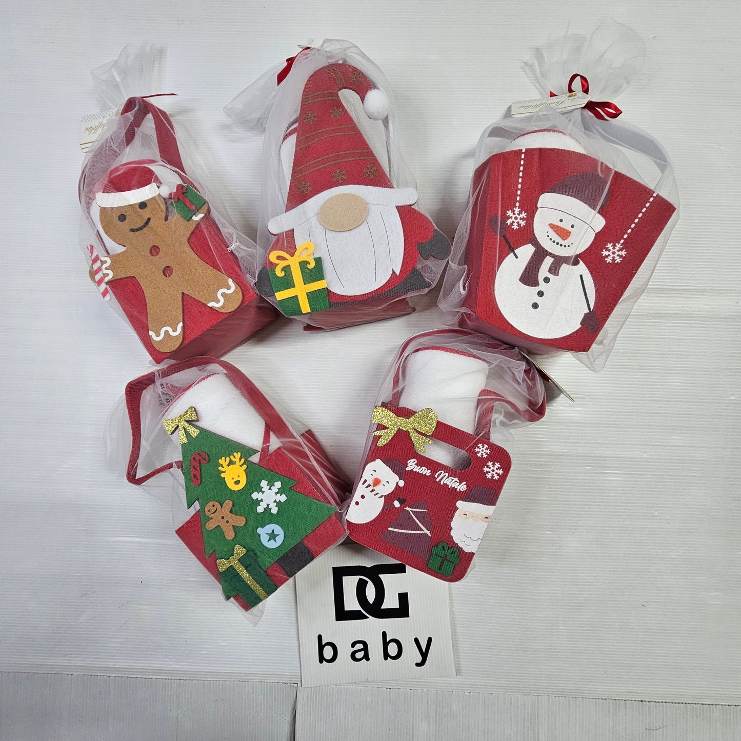 🎁 Accappatoio Triangolo Neonato con Borsetta Natalizia