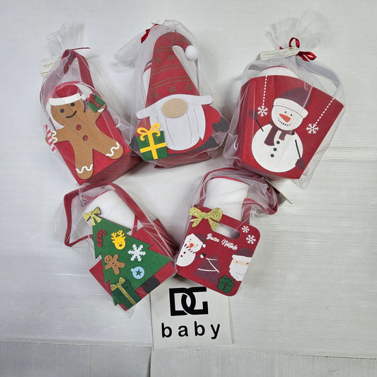🎁 Accappatoio Triangolo Neonato con Borsetta Natalizia