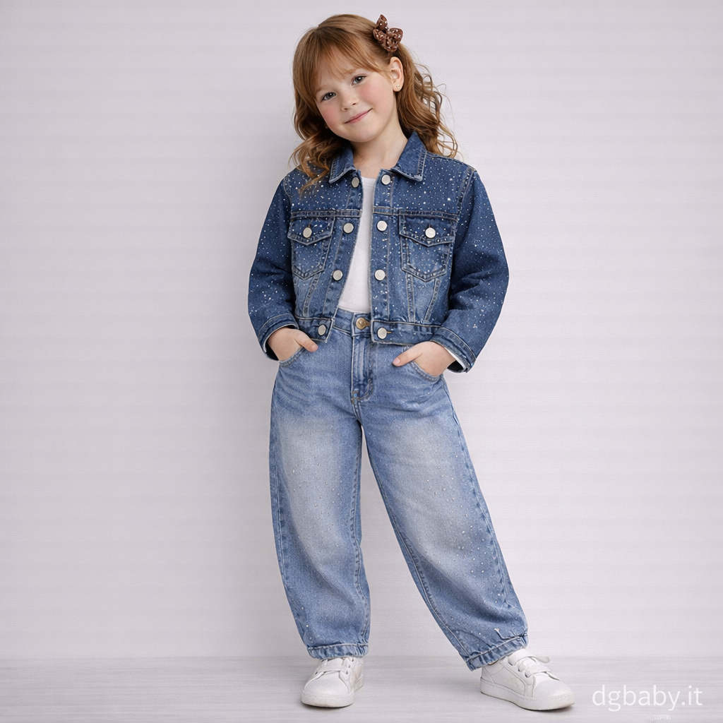 ✨👧 Giacca Jeans Brillantini Princess Denim
