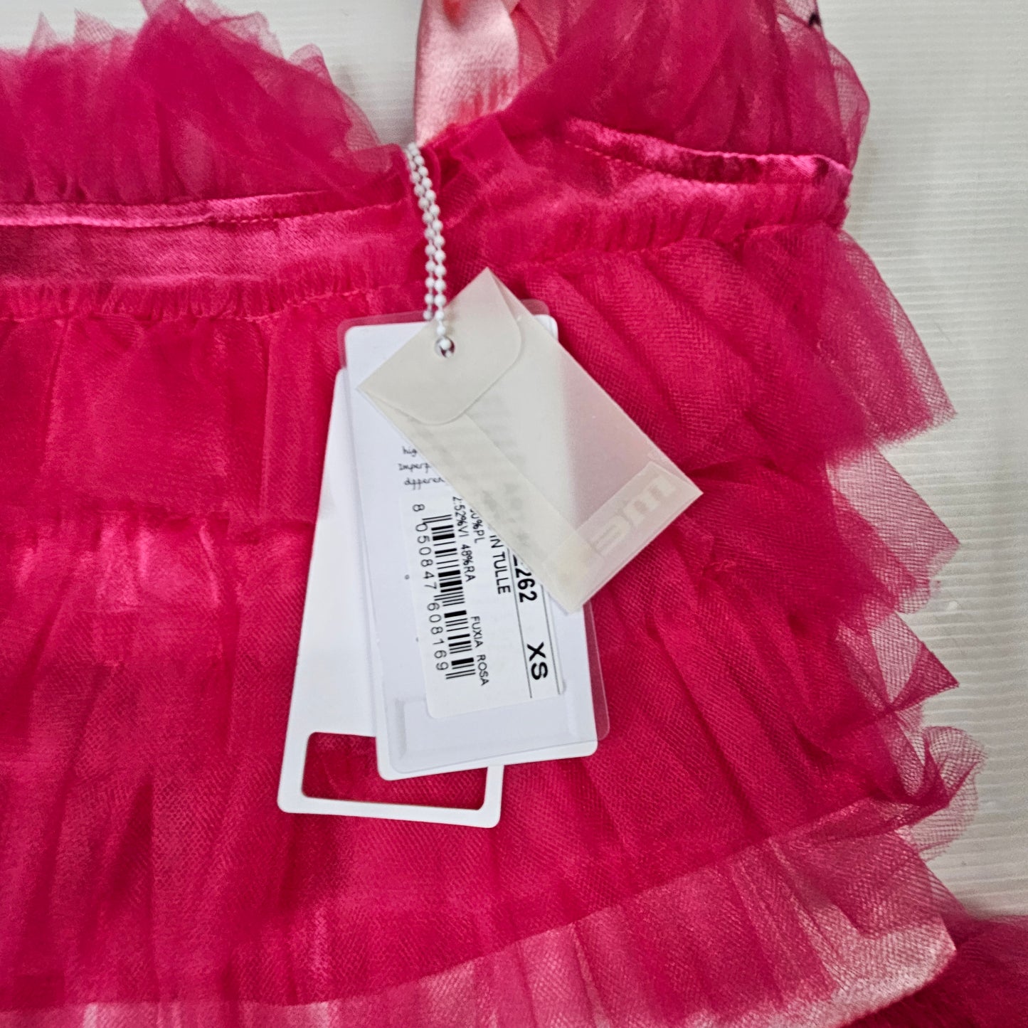 Vestito bimba MET 262 tulle rosa balze
