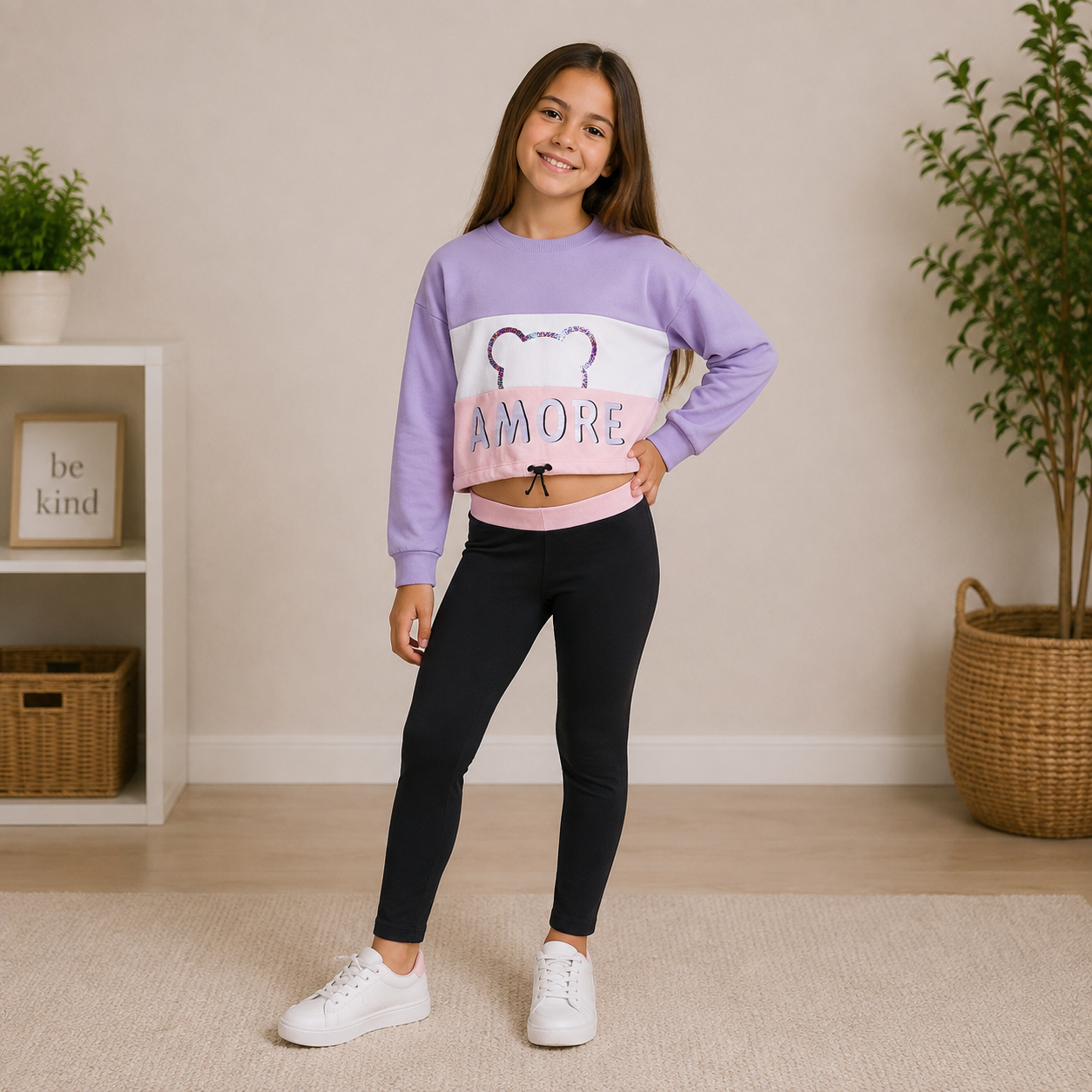 Completo Bambina Amore 2 Pezzi