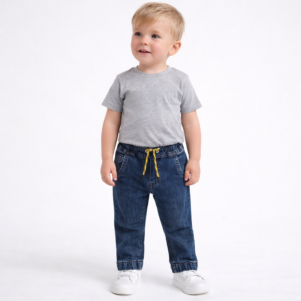 Jeans bambino denim con coulisse elasticizzata – YCLU