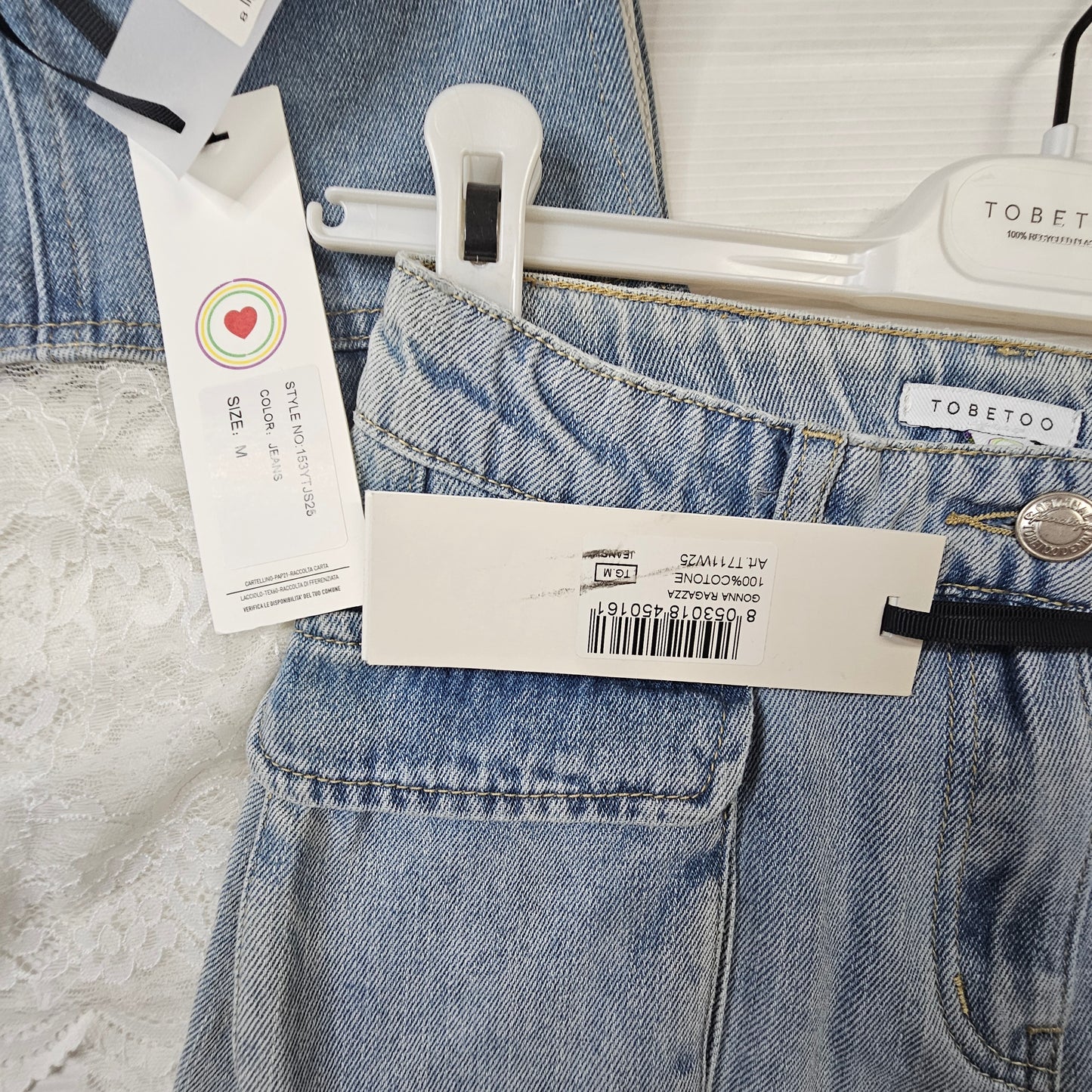 Completo Ragazza Tobetoo – Top in Pizzo e Gonna in Denim