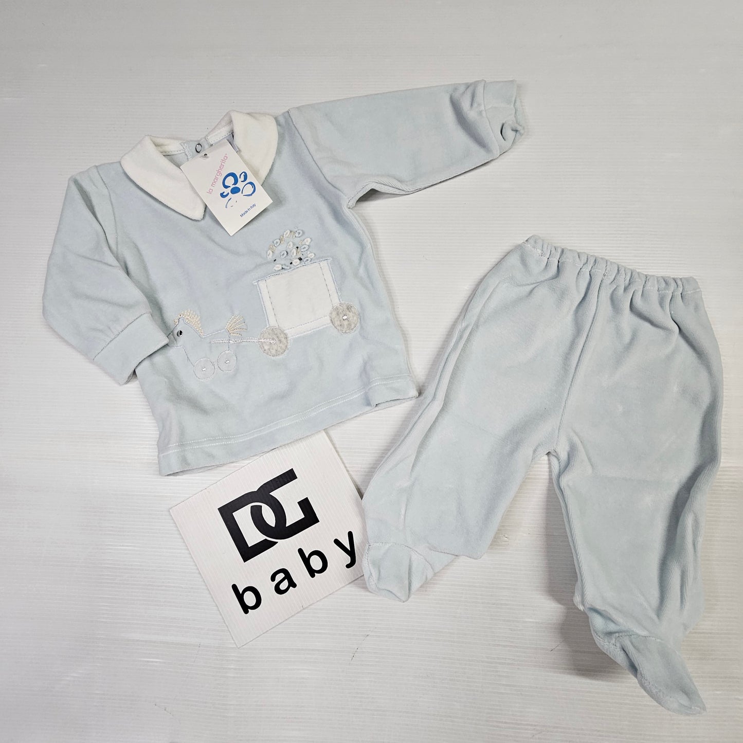 🍼 Completo ciniglia “Carrozza Latte Cielo” – Art. 35084