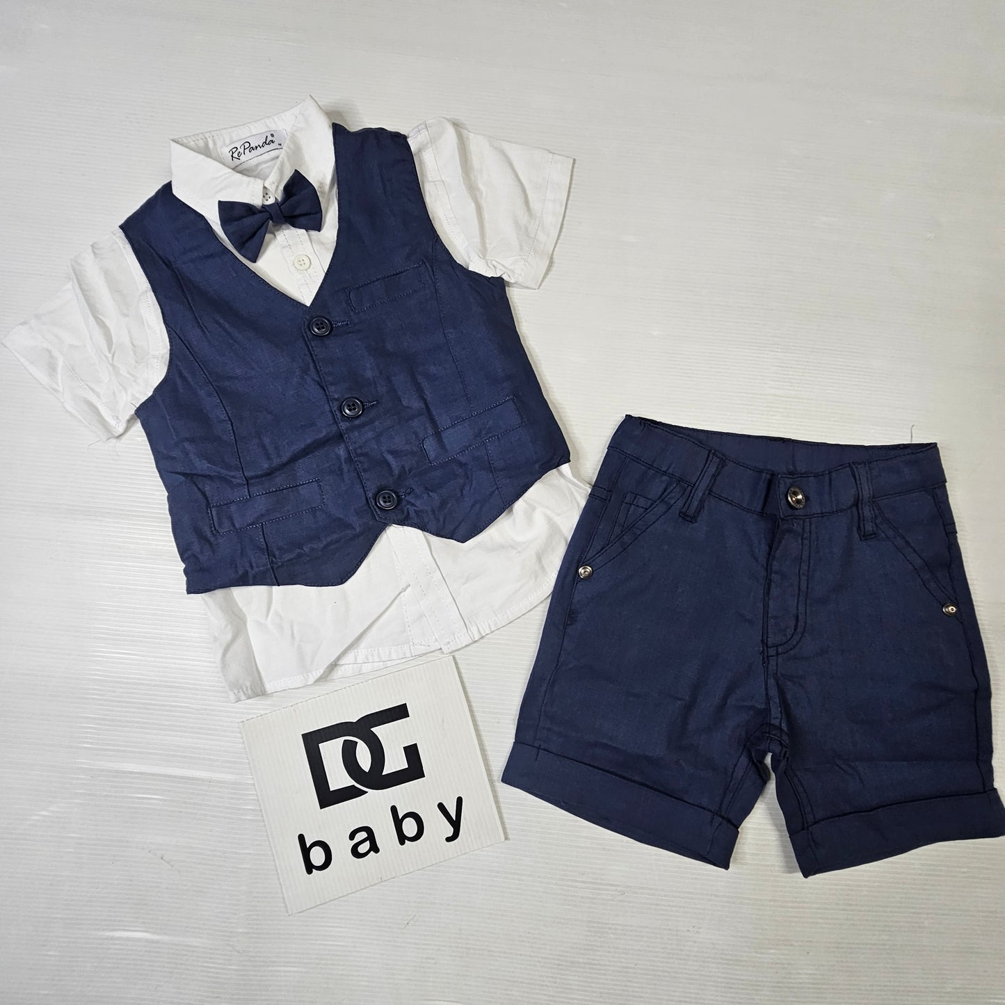 Completo bambino “Elegance Baby” camicia + gilet + bermuda