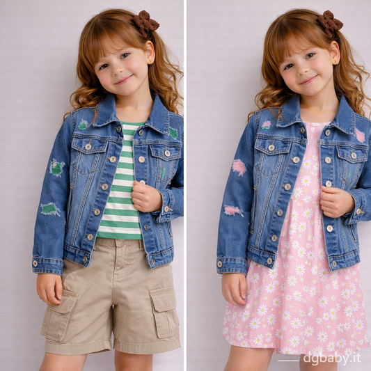 🧥✨ Giubbino Jeans Bambina Fashion
