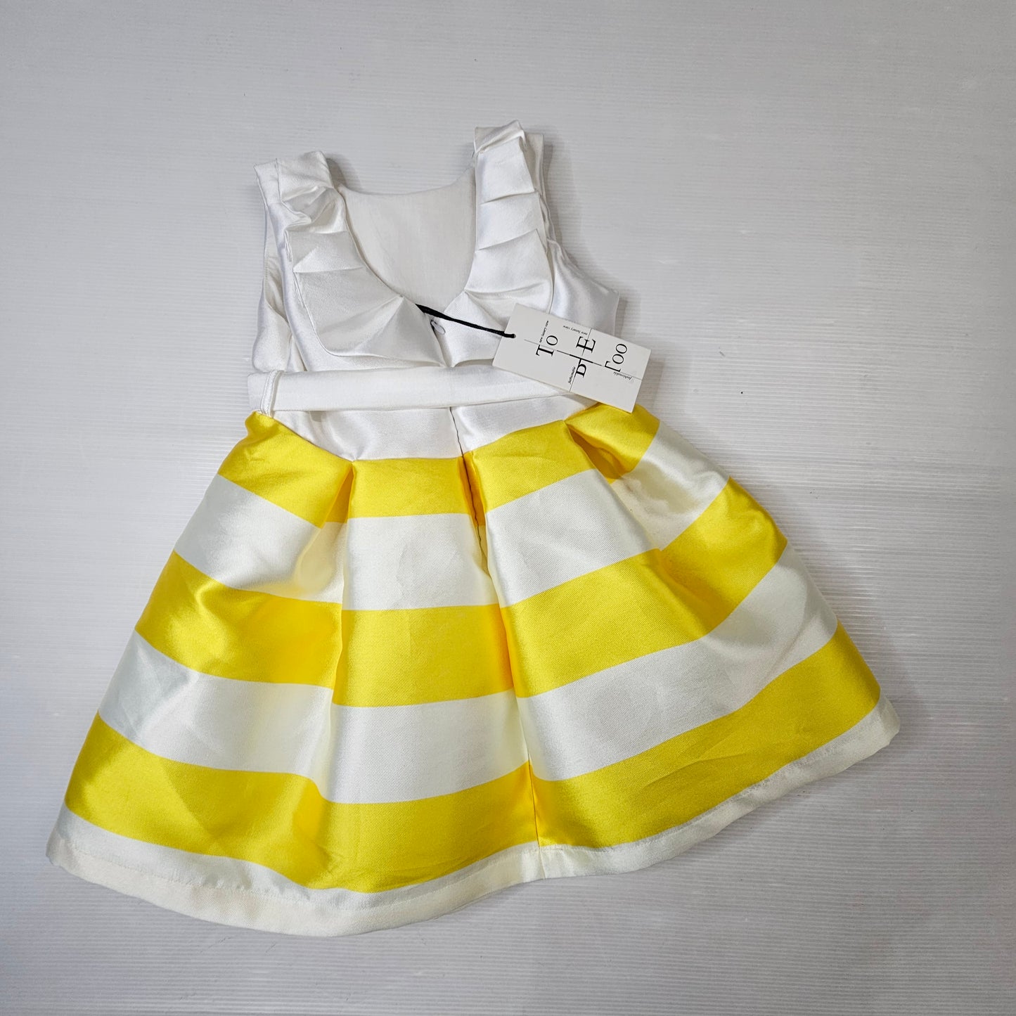 Vestito bambina elegante righe gialle fiocco TBT2301