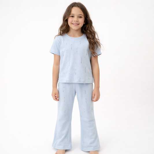 Completo bambina “Luce Brillante” t-shirt + pantalone