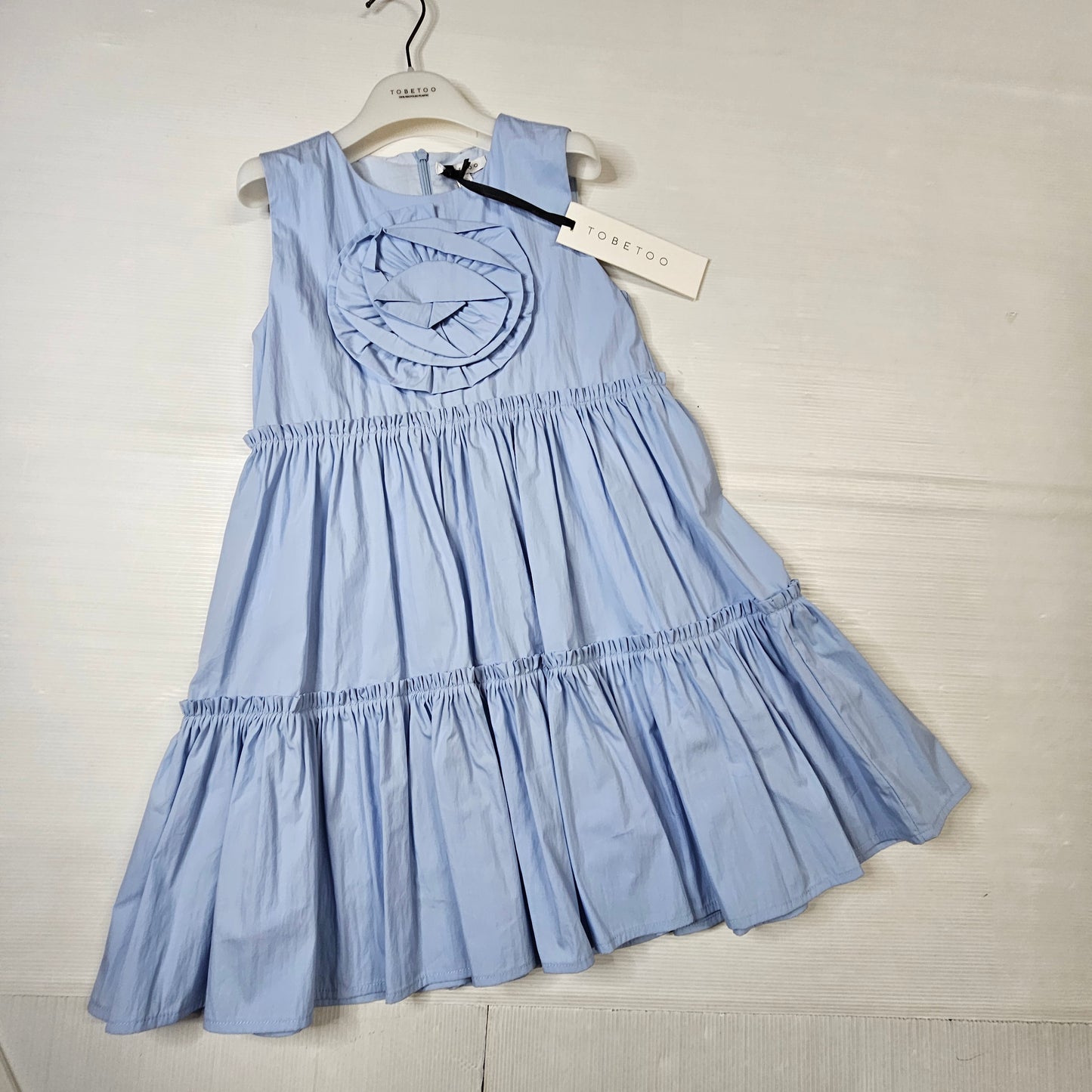 Vestito bimba TO BE TOO 384TES25 celeste con balze