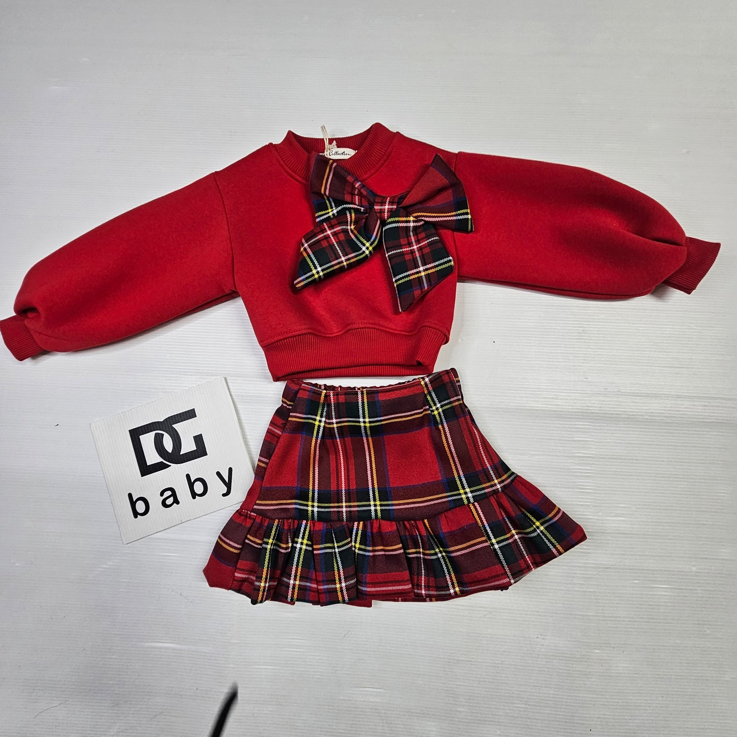 Completo Bimba “Fiocco Scozzese Rouge” ❤️🎀