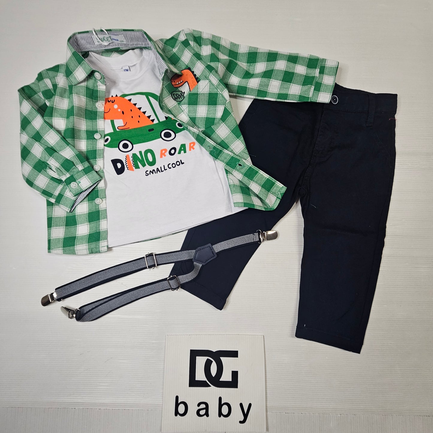 Completo 3 Pezzi Neonato “Dino Adventure” 🦖💚