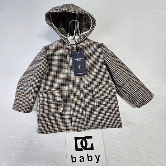 🧥 Cappottino Pied de Poule con Cappuccio – Baby