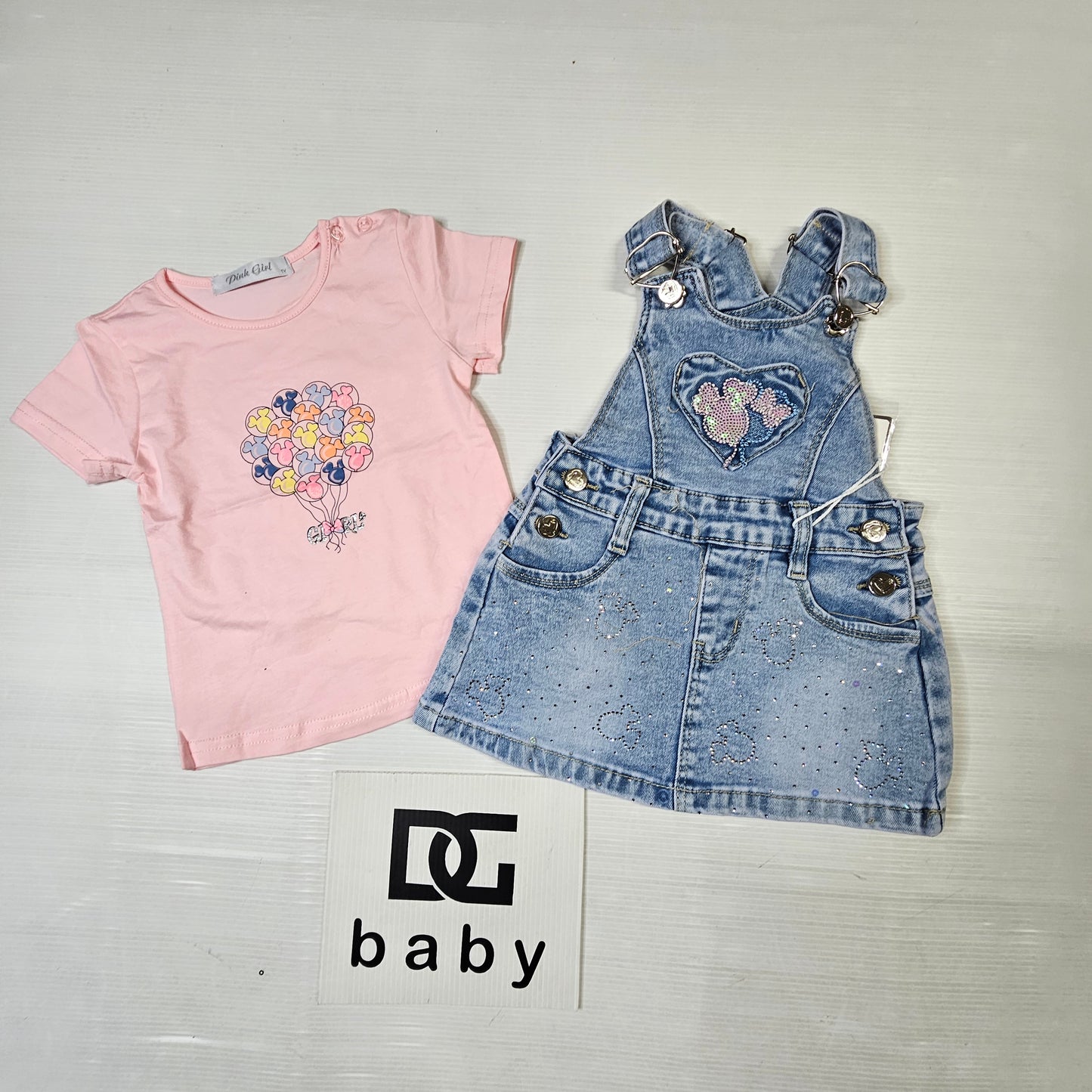 💙 Salopette Denim Cuore – Pink Girl