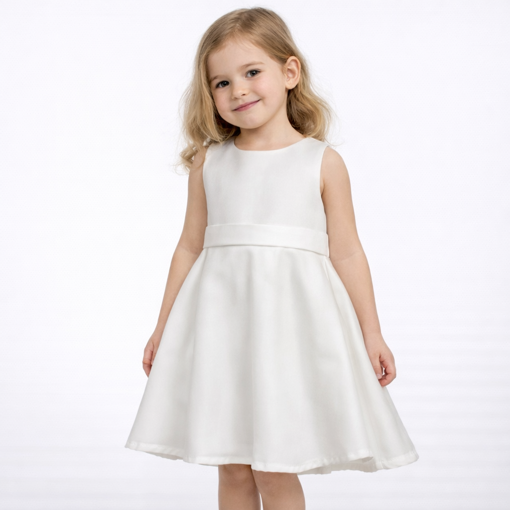 Vestito bimba Laura Carini LC1049 bianco elegante