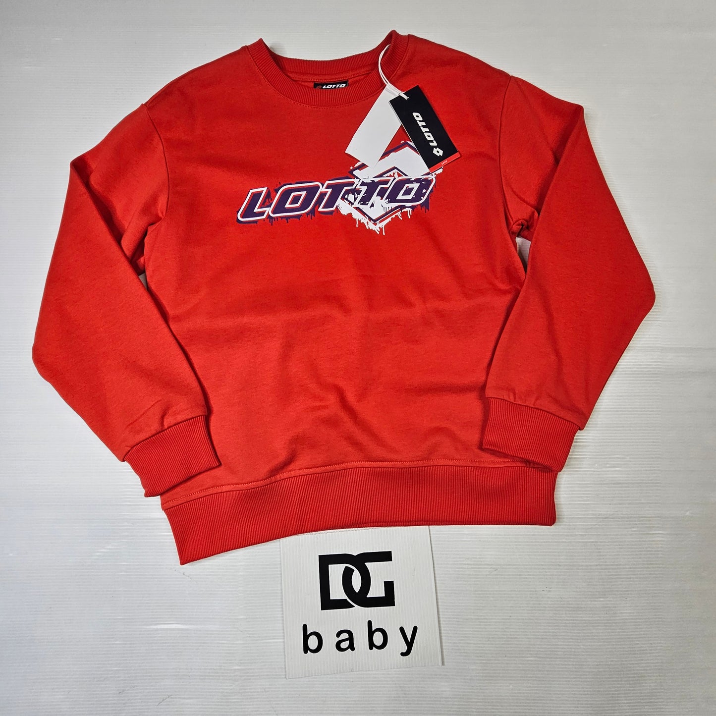 Felpa bambino rossa streetwear con logo frontale – LOTTO