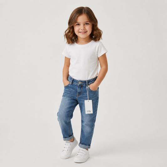 Jeans Bambina Y-Clù Slim Fit Denim Medio