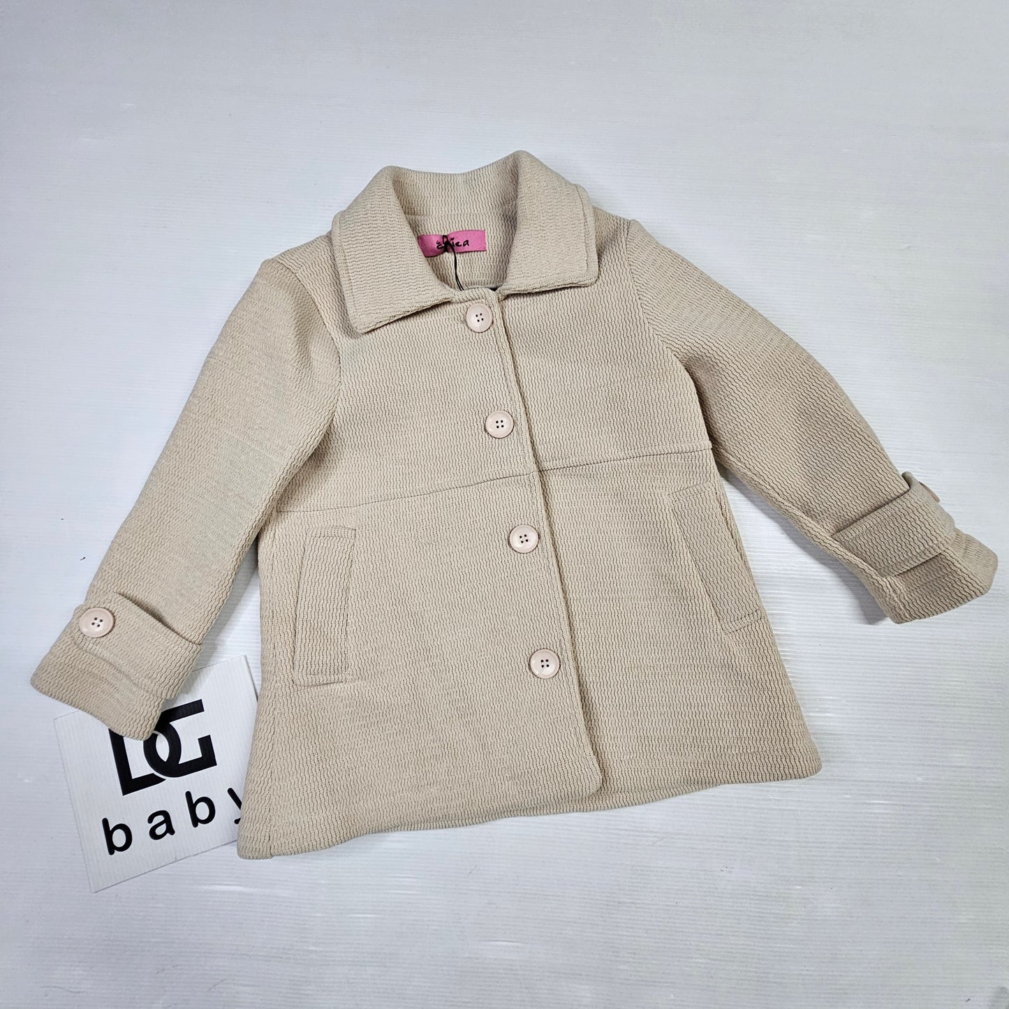 Cappottino Bimba in Maglia – Beige Elegante 🤍✨