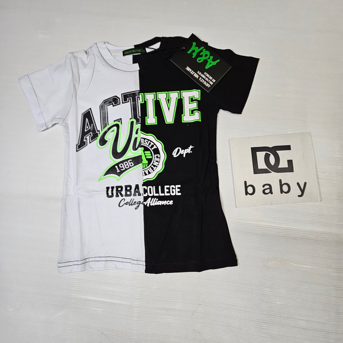 T-shirt bambino bicolore ACTIVE stampa college