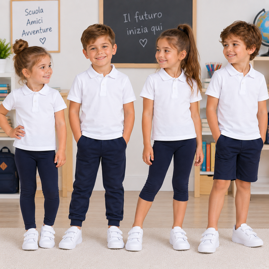 Polo mezza manica SCUOLA BIANCA