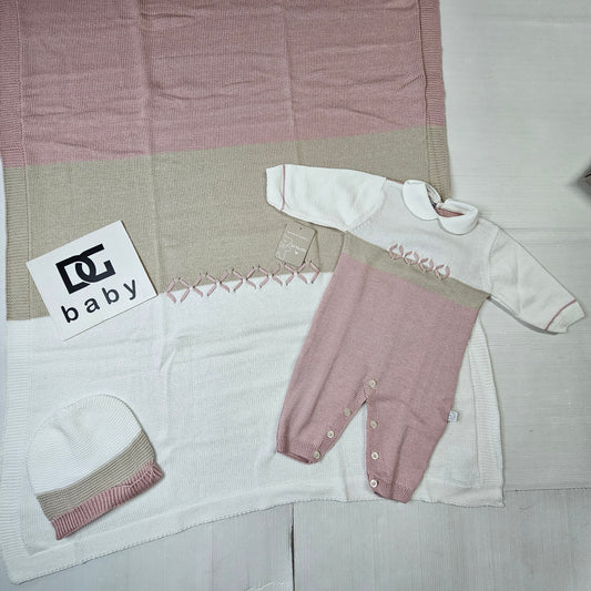🧶 Set Nascita Smacchinato 3 Pezzi NG-3485 🧶